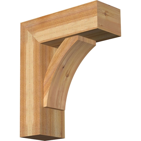 Ekena Millwork Thorton Block Rough Sawn Bracket w/ Offset Brace, Western Red Cedar, 8"W x 22"D x 26"H BKT0806X22X26THR05RWR - main